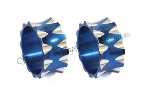 NEW KREX 1-1/8" ALLOY SPACER SET 2pcs, 15-15mm, BLUE - Picture 1 of 5