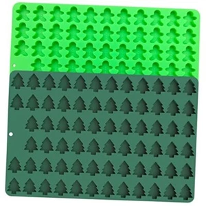Mini Christmas Molds, Silicone Christmas Tree Gingerbread Man/Christmas tree - Picture 1 of 7