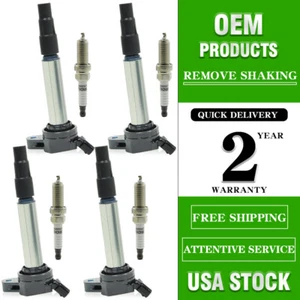 ✅4X Ignition Coil 4X iridium Spark Plug For 2009-2017 Toyota Corolla 1.8L UF596✅ - Picture 1 of 13