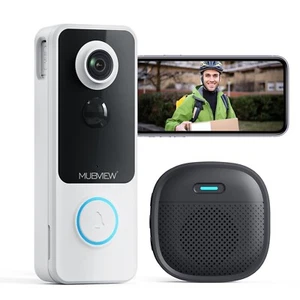MUBVIEW Wireless Video Doorbell with Chime, 1080p, 2-Way Talk, Night Vision, ... - Picture 1 of 8