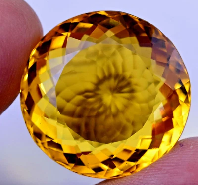 50.70 Ct Flawless Natural Mexico Yellow Opal Certified Round Cut Loose Gemstone - Image 1 of 4