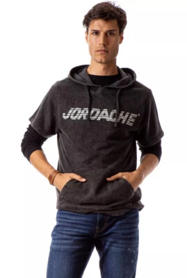 Nueva Camiseta Jordache Vintage Sudadera con Capucha Para Hombre Gris Manga Corta Talla Pequeña Foto 1 de 4