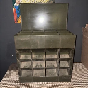 16”Long/Metal/12 Hole/Storage Bin/Nuts Bolts Fasteners/9”Wide/W/LID/3.5”DEEP/ - Picture 1 of 12