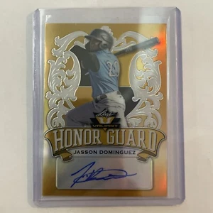 2021 Leaf Valiant JASSON DOMINGUEZ 🔥 Honor Guard Yellow/Gold Auto 3/10 Yankees - Picture 1 of 2