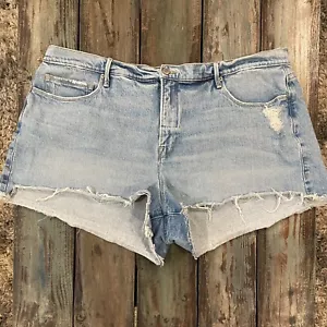 Pantaloncini jeans in denim Good American 18 Good anni '90 rialzati elasticizzati da donna tagli - Foto 1 di 8