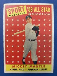 1958 TOPPS MICKEY MANTLE ALL-STAR #487  Sport Magazine New York Yankees