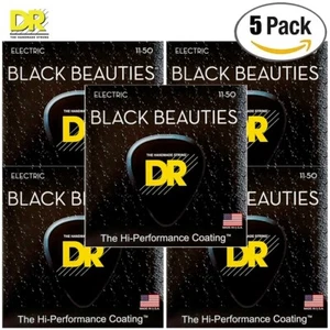 5er-PACK DR BKE-11 Black Beauties K3 beschichtete E-Gitarrensaiten 11-50 - Bild 1 von 1