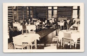Postcard RPPC Interior Dining Room Pictou Lodge ~ Unposted - Picture 1 of 2