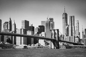 Stampa artistica Lower Manhattan e ponte di Brooklyn Norm Stelfox New York City 13x19 - Foto 1 di 1