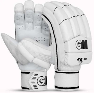 GM 303 Cricket Batting Gloves | Color: White-Black | Size: Mens RH - Picture 1 of 7