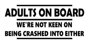 Adults On Board Decal #1 3.5"x8" Choose Color - Picture 1 of 2