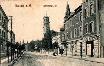 AK GRUSS AUS SCHLESIEN NEUSALZ FREYSTADT BZ LIEGNITZ BERLINERSTRASSE 1916 - Bild 1 von 2