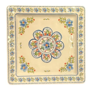Plato Cuadrado Le Cadeaux Madrid Blanco Floral 11" 202MADW Melamina Retirada - Imagen 1 de 3