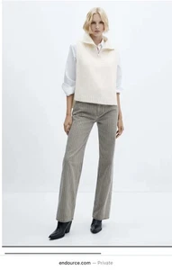 Mango Brand New Babero Open-Sided Gilet With Zip Neck Off White BNWT - Picture 1 of 18