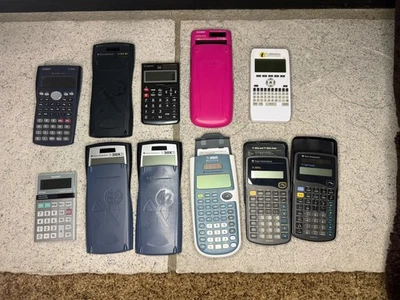 Lot of 11 Calculators TI Casio Canon Sharp Tested/Untested Mixed Models Parts - Image 1 of 4