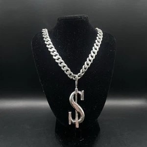 Men’s Silver Money Sign Baller $ Pendant Sterling Silver 925 Italy 50 Grams - Picture 1 of 5