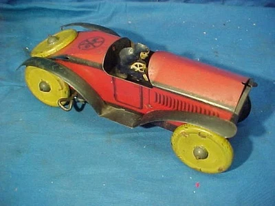 Coche de juguete MARX de la década de 1920 litografía de hojalata motor Speed Racer funciona Foto 1 de 4