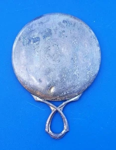 Espejo compacto de mano vintage de plata de ley - Imagen 1 de 5