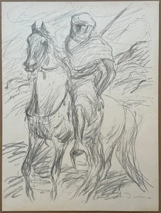 Otto Dill, Pferd und Reiter, Lithographie auf Velin, im Stein signiert - Bild 1 von 3