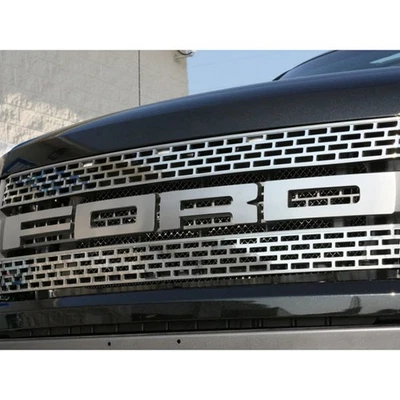 4pc Brushed Stainless Steel Front Grille Letter Kit for 10-14 Ford F-150 Raptor - Image 1 of 4