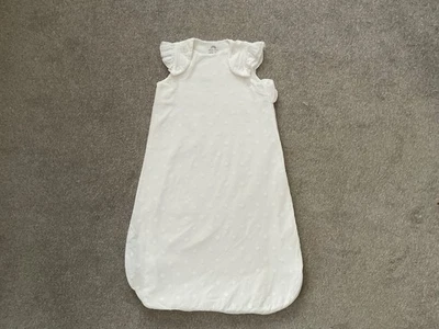 Next 1 tog sleeping bag white broderie anglaise 0-6 months - Image 1 of 4