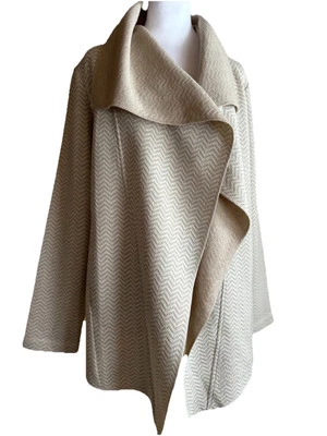 Adrienne Vittadini большой бежевый кардиган куртка коттедж прибрежный богемное Lagenlook - Изображение 1 из 4