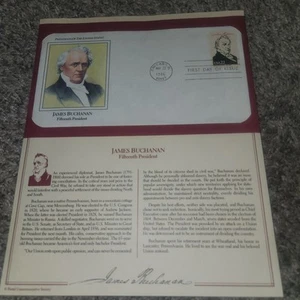 1986 First Day Cover Postal Commemorative Society Sheet James Buchanan President - Picture 1 of 5