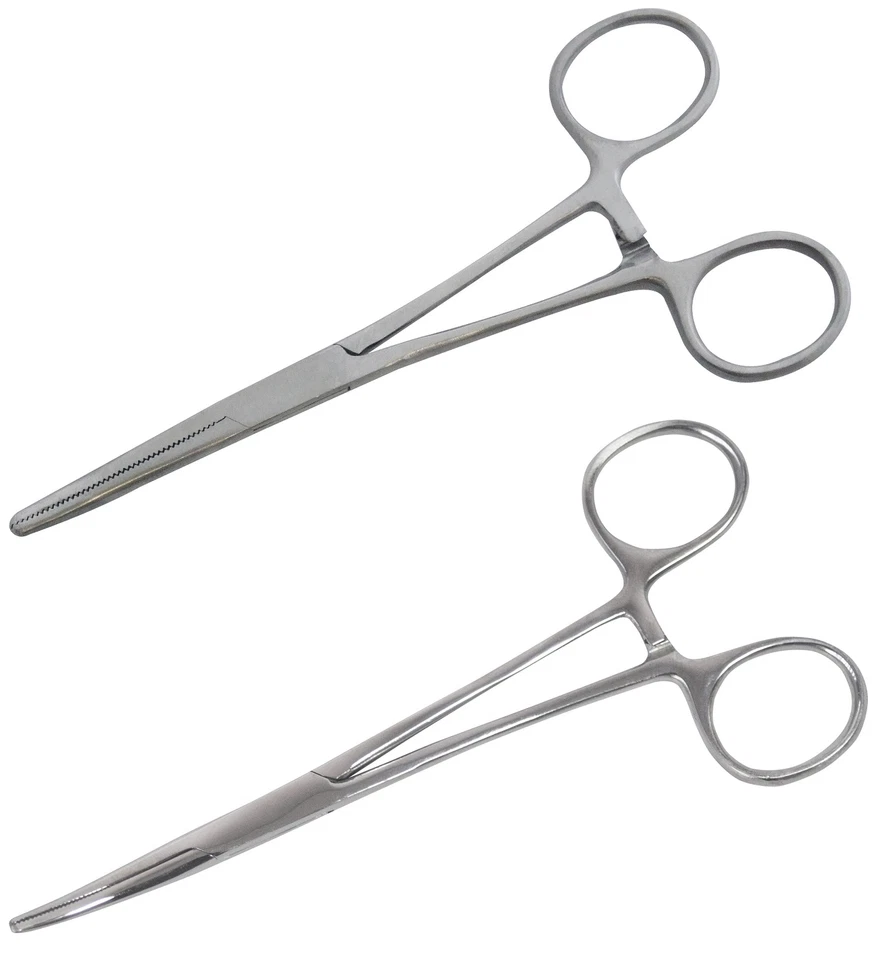 AMTECH 5-1/2"" 14Cm Straight Forceps Serrated Jaws Hobby Angling Medical Pliers Fishing