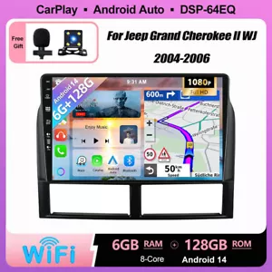 6GB+128GB Für Jeep Grand Cherokee II WJ/WG 1999-04 Autoradio Android 14 GPS Navi - Bild 1 von 17