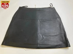 BNWT Ted Baker Black Faux Leather A Line Mini Skirt Size 32 - 34 waist see pics - Picture 1 of 5