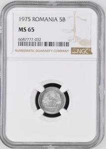 Romania 5 Bani 1975 NGC MS 65 - Picture 1 of 2