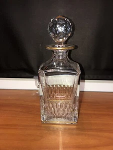 Saint Louis Crystal square decanter made in France 1767, Gold Trimmed - Picture 1 of 7