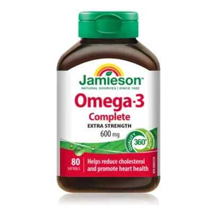 Jamieson Extra Strength Omega-3 Complete 600 mg, 80 Softgels - Picture 1 of 2