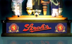 LED LIGHTED STROHS BEER TAP HANDLE Display WITH BUILT IN BAR SIGN HOLDS 7 TAPS - Picture 1 of 3