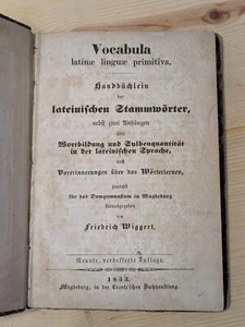 Antique German Latin Book 1853: Vocabula, Latinae Linguae Primitiva Latin Langue - Picture 1 of 11