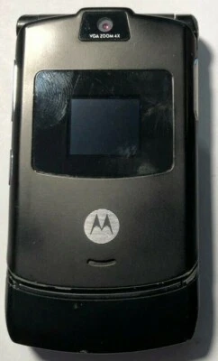 READ FIRST Motorola RAZR V3 Black AT&T Cell Phone Fast V,Good Used Parts Repair - Image 1 of 3