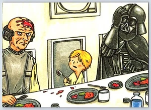 Luke schleudert Essen Vader & Sohn Postkarte - Bild 1 von 2