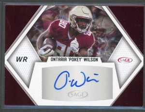 2023 Sage Ontaria Pokey Wilson RC Auto #A-OW Red Foil Rookie Florida State - Picture 1 of 2