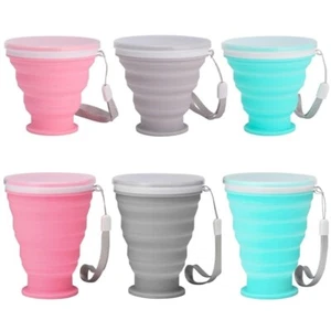 S/M Collapsible Silicone Coffee Cup Mug Reusable Travel Foldable Leak Proof - Picture 1 of 10