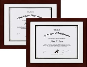 Set of 2 11x14 Diploma Frame with Double Mat for 8.5x11 Document & Certificates - Picture 1 of 7