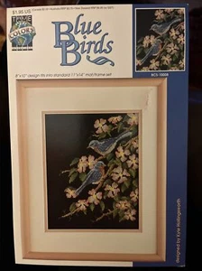 Cross Stitch Blue Birds True Color International; Blue Birds On Branch Flowers - Picture 1 of 2