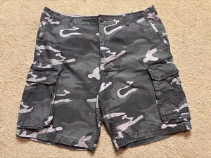 G&M Distressed Woodland Camouflage Military Twill Chino Cargo Shorts 38 x 10" - Picture 1 of 3