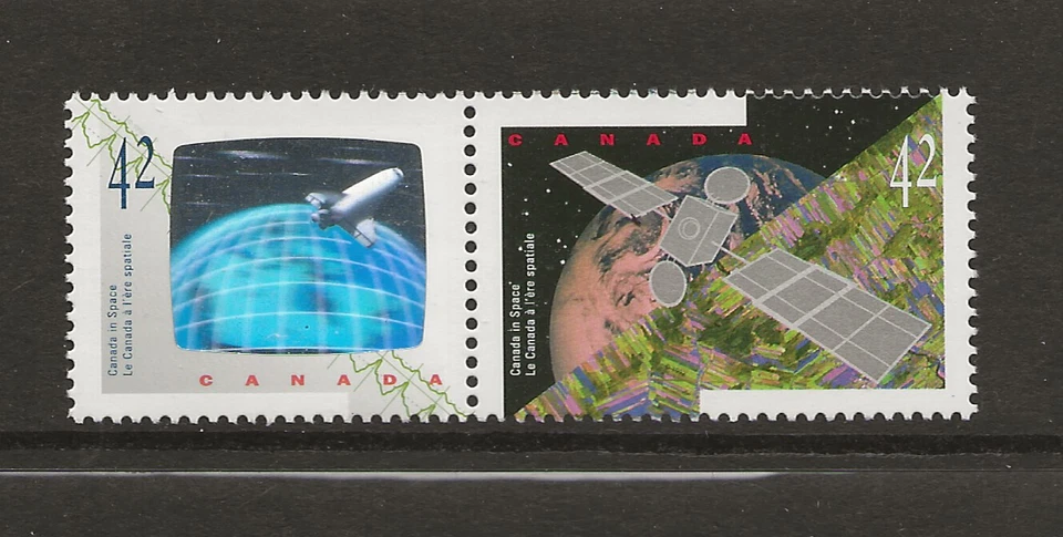 Canada 1992 Canada in Space Pair Hologram Mint NH - Image 1 of 1