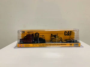 Semi Tractor Lowboy Trailer Cat DieCast Machines 1/87 By DieCast Masters 84419 - Picture 1 of 5