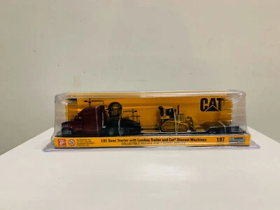 Semi Tractor Lowboy Trailer Cat DieCast Machines 1/87 By DieCast Masters 84419 - Image 1 of 4