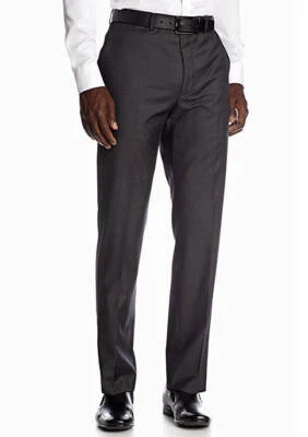 $380 Dkny 37w X 37l Para hombres Gris Calce Moderno Lana Elastizado Frente Plano Traje Pantalones Foto 1 de 2