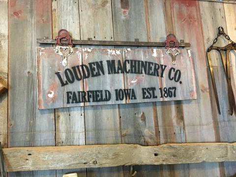 barn wood sign /  antique barn door roller louden sign/ rustic man cave sign Cover