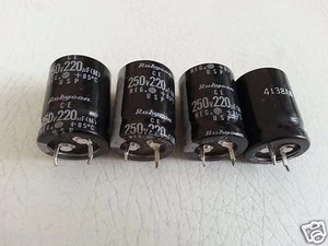 10 PIEZAS DE LOTE ANTIGUO TAPAS DE AMPLIFICADOR DE TUBO DE AUDIO RUBYCON JAPÓN USP 220uF 250v HQ! - Imagen 1 de 1