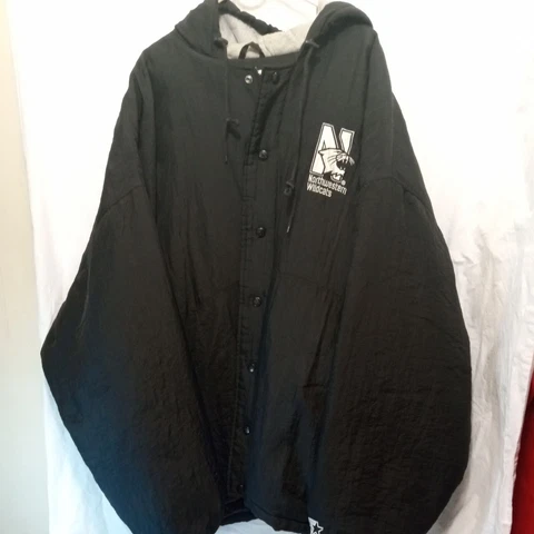 Northwestern University Wildcats Vtg Starter Coat Big Men's Black 3xl 4xl Cover