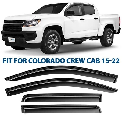Protectores de lluvia viseras de ventilación para Chevy Colorado 2015-2022 doble cabina Foto 1 de 4